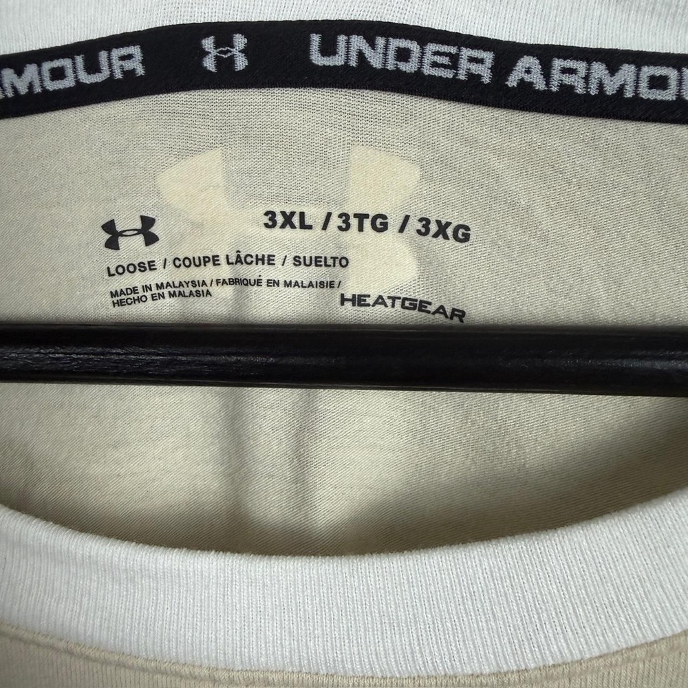 Under Armour Beige Heat Tech Retro Sportswear Train Shirt 3XL - Picture 3 of 5